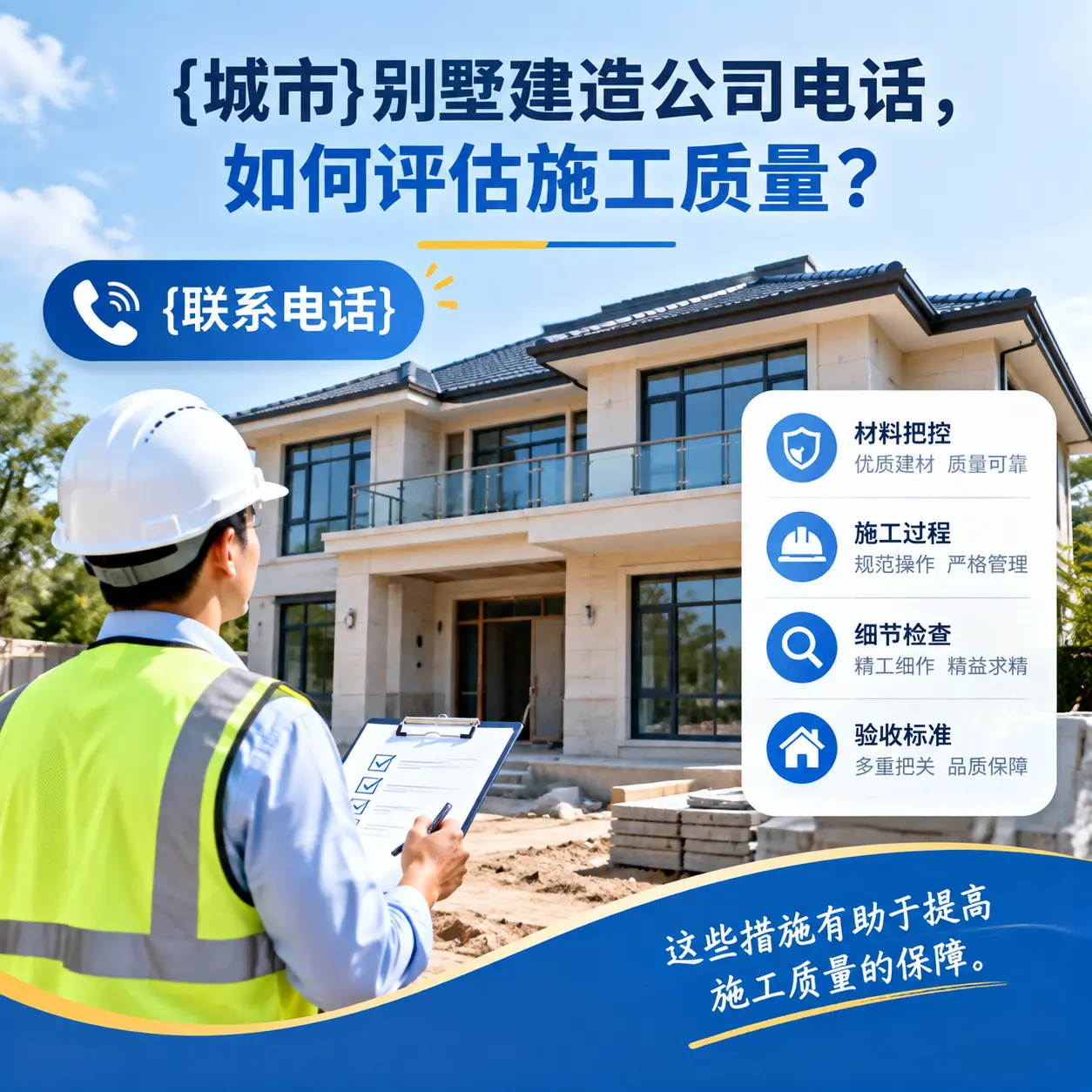 黔西南别墅建造公司电话，如何评估施工质量？